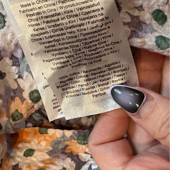 Only Carmakoma Floral 100% Cotton Button Down Short Sleeve Blouse Women 20 Plus - Picture 5 of 5